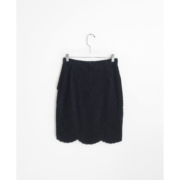 Vintage 80s Lolita Lempicka Black Wool Lace Skirt Suit FR 40 US 6 8 - Picture 5 of 10